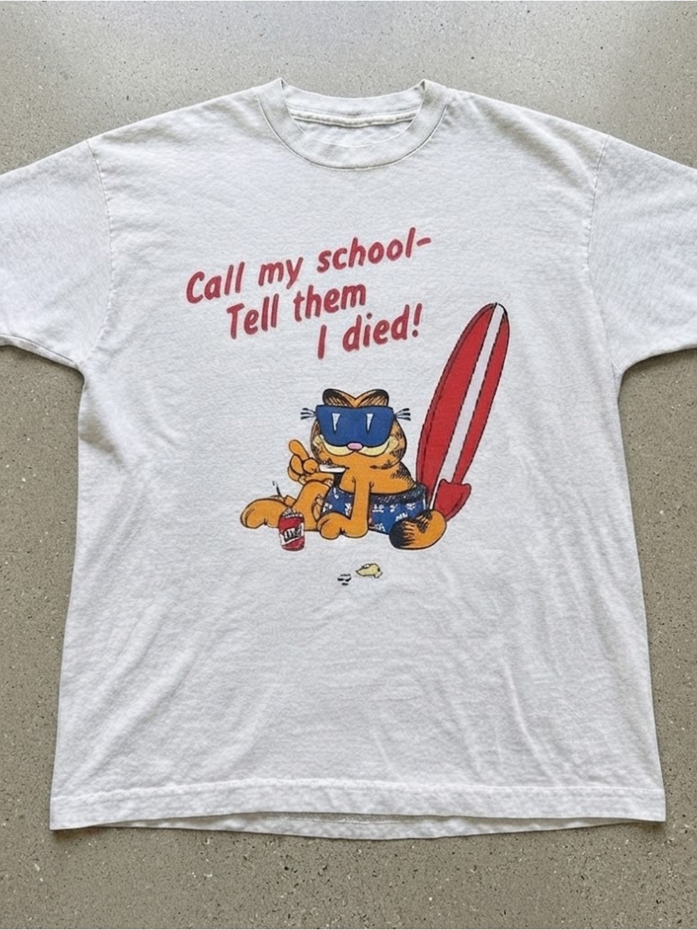 Cat Surfer Quote Graphic Print Ash Grey Cotton Gildan T-Shirt